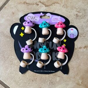 CWC 6 Piece Mushroom Straw Toppers
